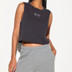 Spiritual Gangster Shine Callie Crop Tank S– Vintage Black | NWT